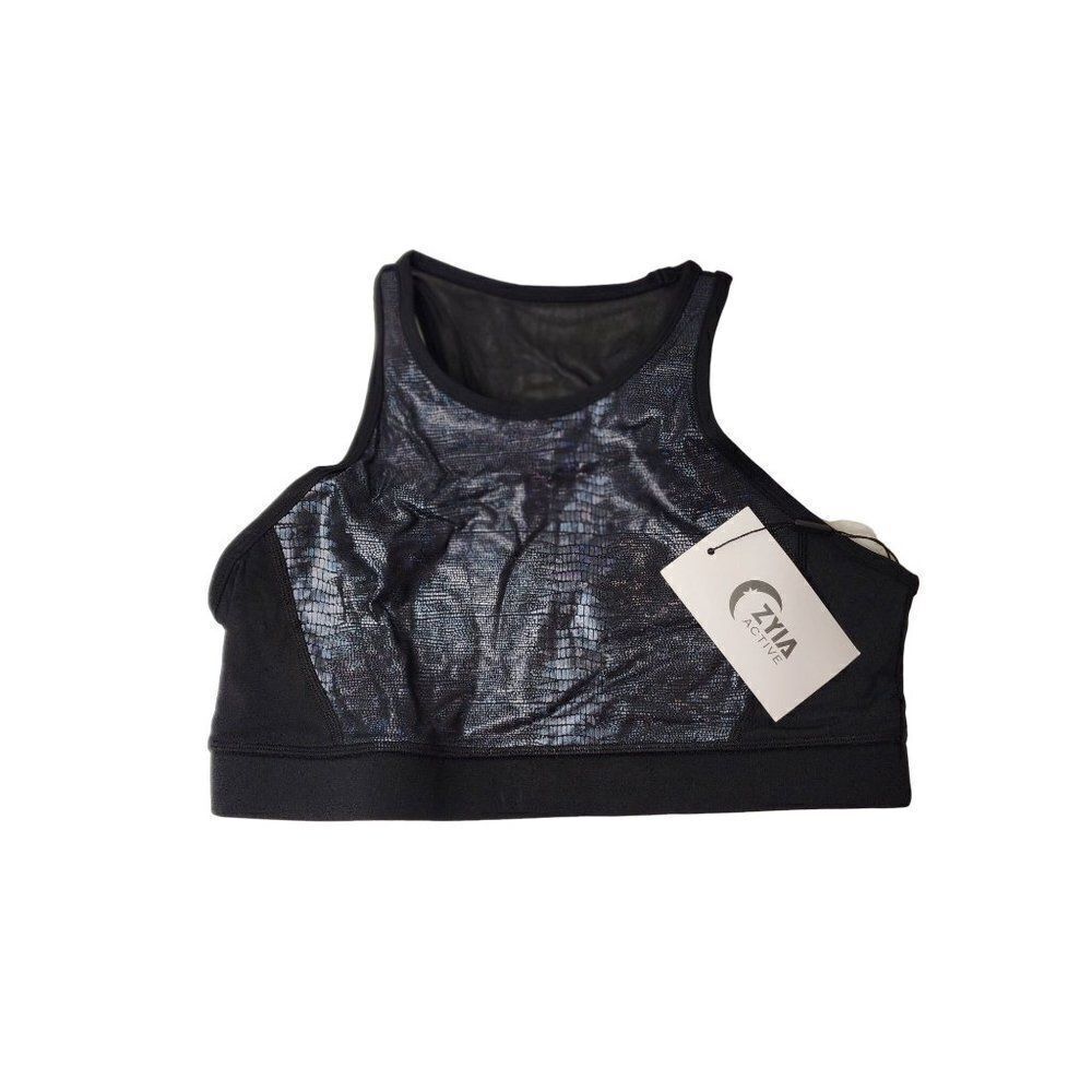 Zyia Active Black Kakadu Brilliant Back Mesh Bra in an XL, NWT